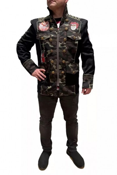 Karnevalskostüm Herren Militär ARMY Camouflage Hochwertige Jacke Fasching Patch